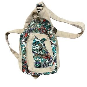 Black Butterfly Backpack Multicolored Convertible Pouch